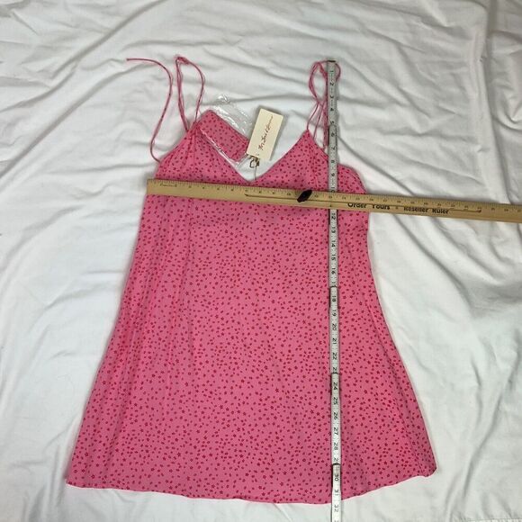 For Love & Lemons Twinkle Slip Mini Dress Pink S Spaghetti Straps Romantic - Picture 6 of 10